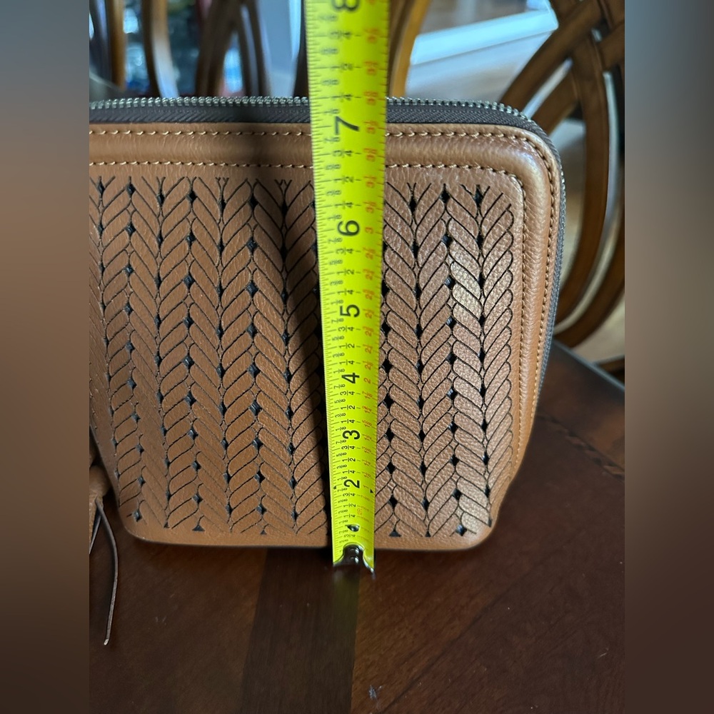 BRIGHTON FERRARA ANDRETTA LEATHER Crossbody Purse - Brown/Strap, Tassels & Charm - Picture 11 of 11